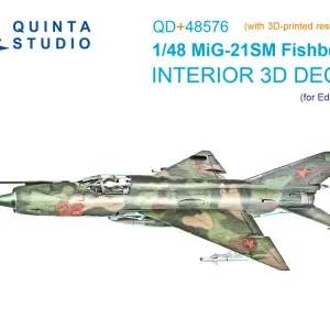 Acheter Direct Quinta Studio QD+48576 MiG-21 SM Fishbed-J - 3D-Printed & Coloured Interior on Decal Paper with 3D-printed Resin Parts (for Eduard Kits)