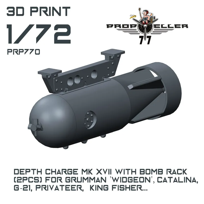 Petit Prix 77propeller 770 Depth Charge MK XVII with bomb rack (2 pcs)
