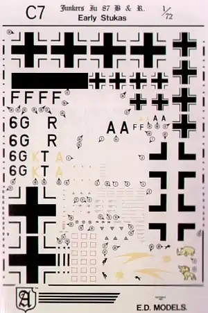 Almark C07 Junkers Ju-87 B/R - Early Stukas Decals (5 schemes) Quantité Limitée