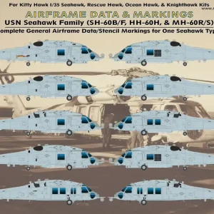 Meilleur Choix AOA decals 35-002 Airframe Data & Markings - USN Seahawk Family SH-60B/F, HH-60H, MH-60R/S