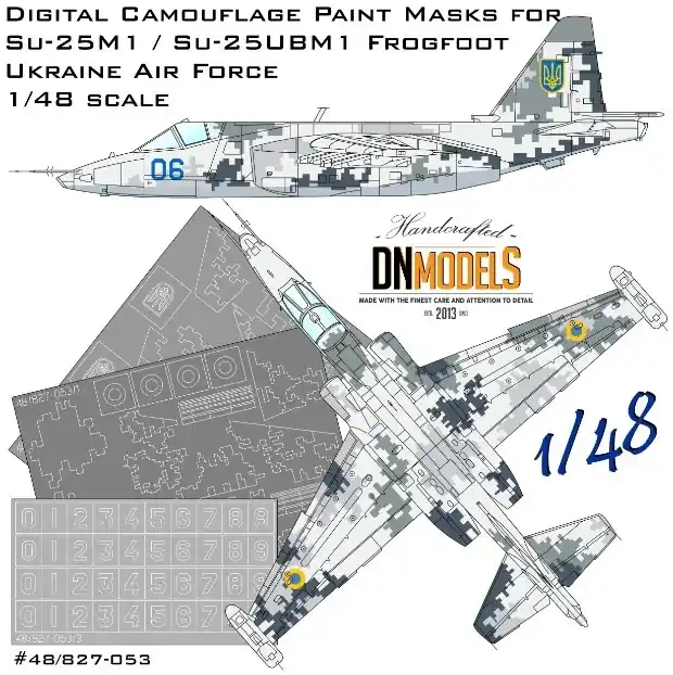Petit Prix DN Models 48-827-053 Su-25M1/Su-25UBM1 Frogfoot Ukrainian Digital Camo Paint Mask Set