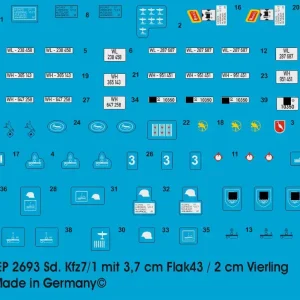 Offre Limitée Peddinghaus-Decals 2693 Sd. Kfz 7-1 8 ton Half-Track With 2 cm Quad And 3,7 cm Anti Aircraft Gun