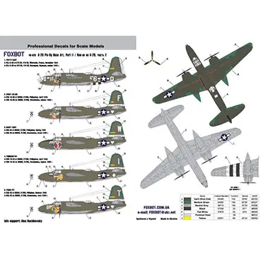 FOXBOT 48-020 Douglas A-20 Boston Pin-Up Nose Art and Stencils (Part II) Soldes