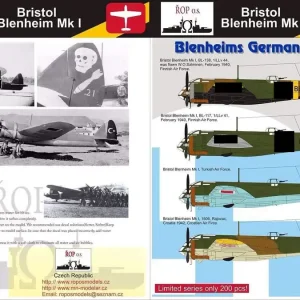 Ropos Models MNFDL72002 Bristol Blenheim Mk I - Blenheims German Allies Réduction