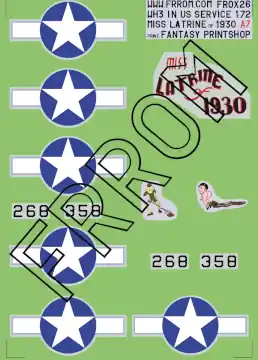 Promotion Azur FRX26 Miss Latrine of 1930 - Decals for Martin B-10 in US Service