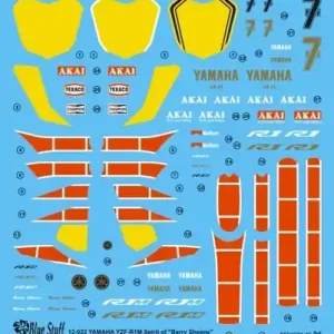 Blue Stuff 12-022 Yamaha YZF-R1M "Barry Sheene" Decals (for Tamiya 14133 Kit) Meilleur Prix