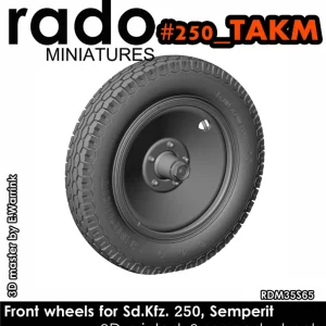 Seulement Aujourd'hui Rado Miniatures 35S65 Front wheels for Sd.Kfz. 250, Semperit (for Takom kits)