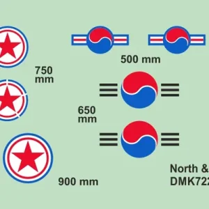 Solde Mark I Decals DMK7221 North & South Korean Air Forces Insignia (2 sets)