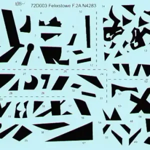 Aims 72D003 Felixstowe F.2A - N4283 - Black shapes to complete option 1 in the Roden kit (1 scheme) Super Prix