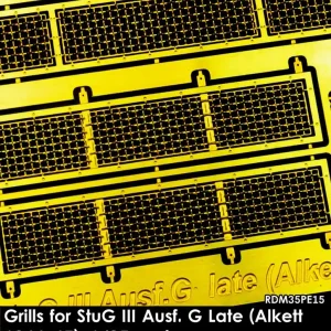 Rado Miniatures 35PE15 Grills for StuG III Ausf.G late (Alkett 1944-45) - Version 1 Top Vente