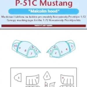 Peewit 72029 Canopy mask for P-51C - Malcolm KP Remise