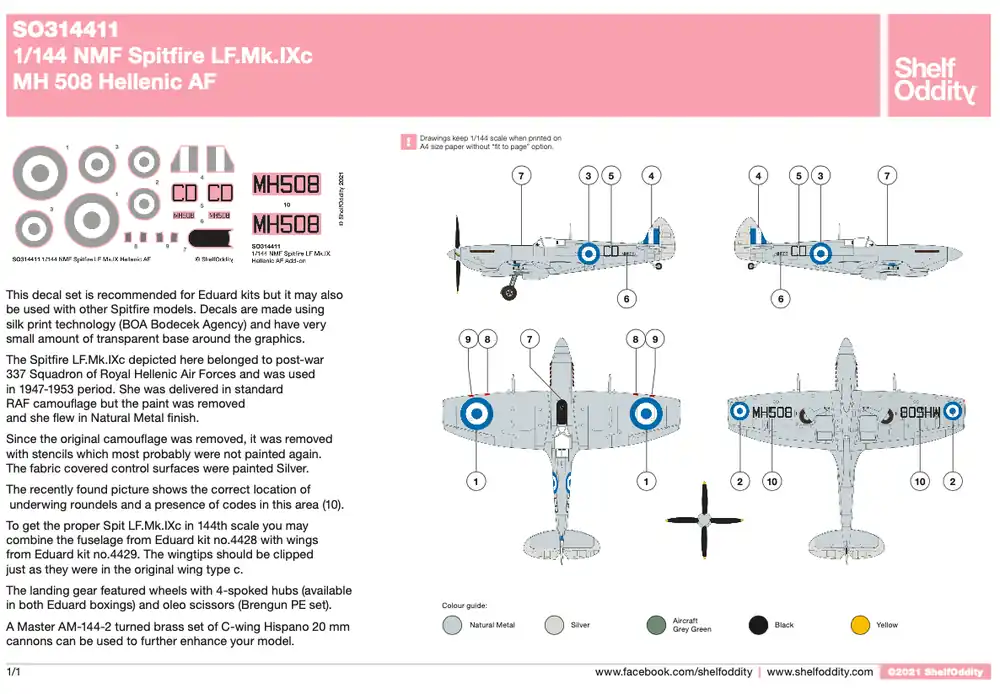 Shelf Oddity 3144011 NMF Spitfire LF.Mk.IXc Hellenic AF Usine Directe