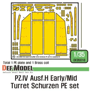 Super Prix DEF Model DE35018 PZ.IV Ausf.H Early/Mid Turret Schurzen PE set (for Academy, ETC 1/35)