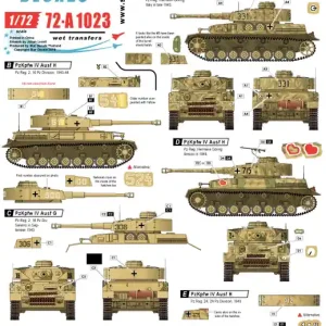 Meilleure Vente Star-Decals 72-A1023 German Tanks in Italy 3. PzKpfw IV Ausf G and Ausf H.