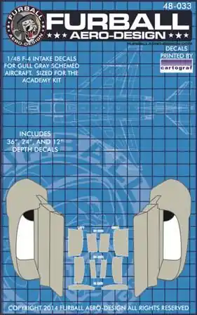 Pas Cher Furball Aero-Design 48033 McDonnell-Douglas F-4 B/C/D/E/J Phantom - intake interiors (Gull Grey)