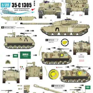 Star-Decals 35-C1305 Desert Storm 5. Arabic Coalition in the Gulf 1990-91. Kuwait, Saudi Arabia and Egypt tanks. Expédié Aujourd'hui
