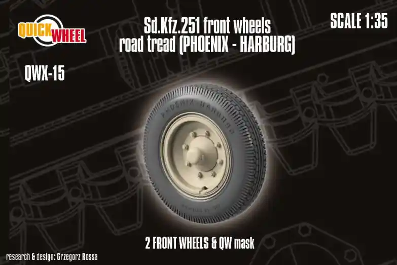 Quick Wheel QWX15 Sd.Kfz. 251 - Front Wheels Road Tread (Phoenix - Harburg) Réduction