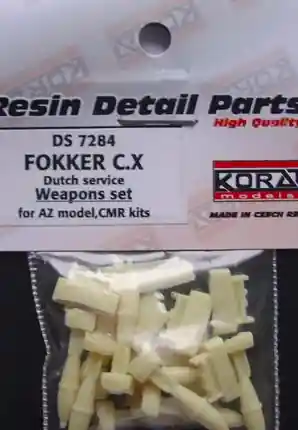 Kora Models DS7284 Fokker C.X Dutch - Weapons set Authentique