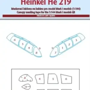 Seulement Aujourd'hui Peewit 144001 Canopy mask for Heinkel He 219 Mark I Models