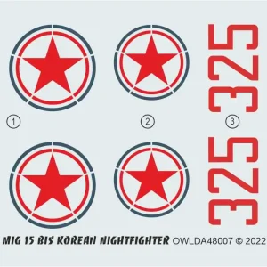 Owl Models DA48016 MiG 15bis Red 325, J. G. Pepeljajev, Korean Ace Super Prix