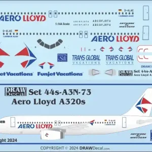Achat Immédiat Draw Decal 44-A3N-73 Airbus A320 - Aero Lloyd