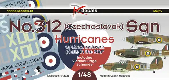 DKdecals 48059 No.312 (Czechoslovak) Sqn - Hurricanes Of Czechoslovak Pilots In The RAF Prix Promo