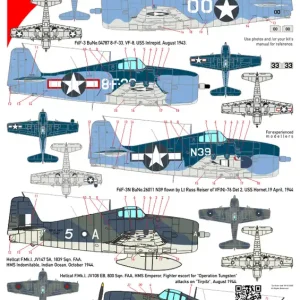 Affaire À Saisir CtA Cut then Add 053 Grumman F6F Hellcat - USN, FAA, Japan, Aeronavale, Uruguay (8 Markings)