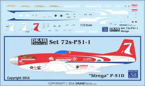 Draw Decal 72-P51-01 North American P-51 - "Strega" Mustang Racer Commande En Gros