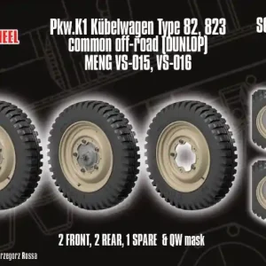 Quick Wheel QWX98 Pkw. K1 Kubelwagen Type 82 - 823 Common Off-Road (Dunlop / for Meng Kits) Meilleur Choix