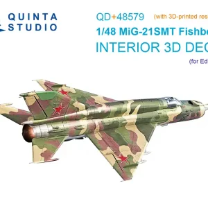 Certifié Quinta Studio QD+48579 MiG-21 SMT Fishbed-K - 3D-Printed & Coloured Interior on Decal Paper with 3D-printed Resin Parts (for Eduard Kits)