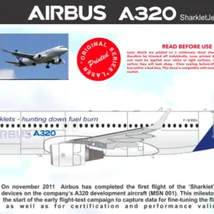 8aDecs 7909-120-144 Airbus A320 sharklet jet Retour Gratuit