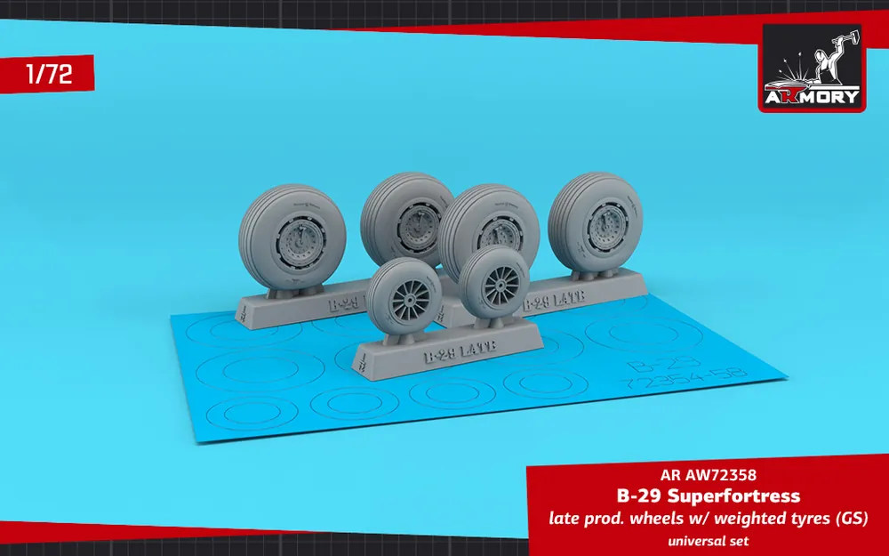 Pas Cher Armory Models Group AW72358 B-29 Superfortress late production wheels w/ weighted tyres (GS)