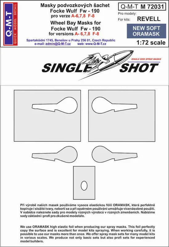Quick Model Details M72031 Focke-Wulf Fw-190 A-6 / A-7 / A-8 / F-8 - wheel bay paint masks (for Revell kits Offre Spéciale