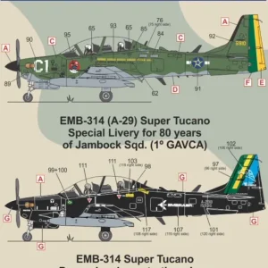 Expédition Rapide FCM 48073 Super Tucano (Jambock Sqd. 80 years and Demonstrator Black Tucano)