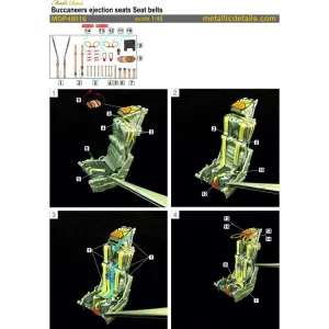 Metallic Details MDP48016 Blackburn Buccaneer - Seat Belts 3D-Printed Retour Gratuit