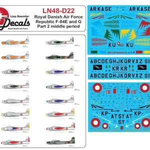 Super Prix Lima November Decals 48-D22 Republic F-84E/G Thunderjet - Middle Period (Royal Danish Air Force)