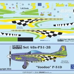 Achat Immédiat Draw Decal 48-P51-28 North American P-51 D - "Voodoo" Gathering of Mustangs and Legends