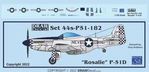 Draw Decal 44-P51-182 North American P-51 D - "Rosalie" Super Prix
