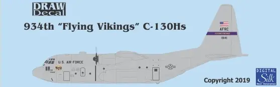Draw Decal 48-C130-11H Lockheed C-130 H Hercules - 934th "Flying Vikings" Usine Directe