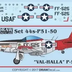 Achat Immédiat Draw Decal 44-P51-50 North American P-51 D - "Val-Halla" Gathering of Mustangs 1999