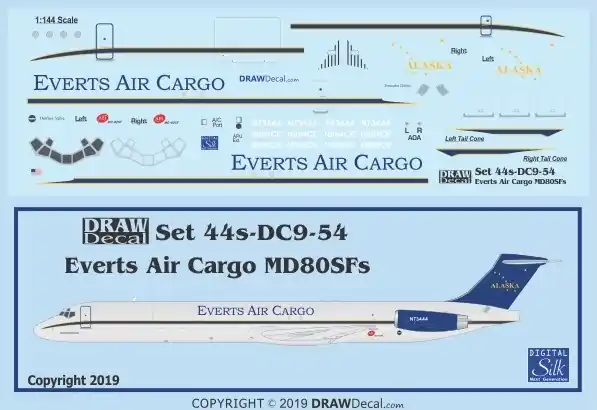 Nouvelle Collection Draw Decal 44-DC9-54 McDonnell Douglas MD-80SF - Everts Air Cargo