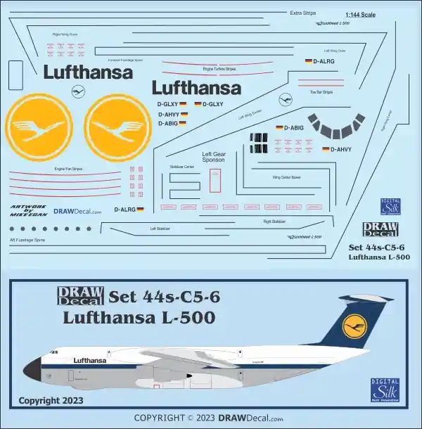 Promotion Draw Decal 44-C5-06 Lockheed L-500 Galaxy - Lufthansa Flight of Fancy