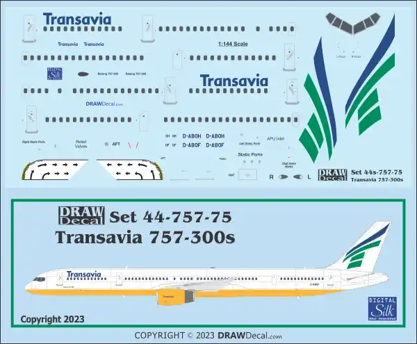 Draw Decal 44-757-75 Boeing 757-300 - Transavia Paiement Sécurisé
