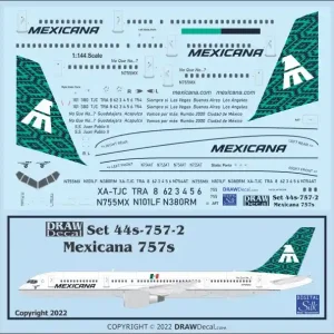 Achetez Aujourd'hui Draw Decal 44-757-02 Boeing 757 - Mexicana