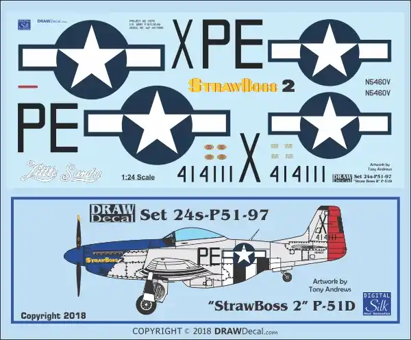 Draw Decal 24-P51-97 North American P-51 D - "StrawBoss 2" Dernière Chance