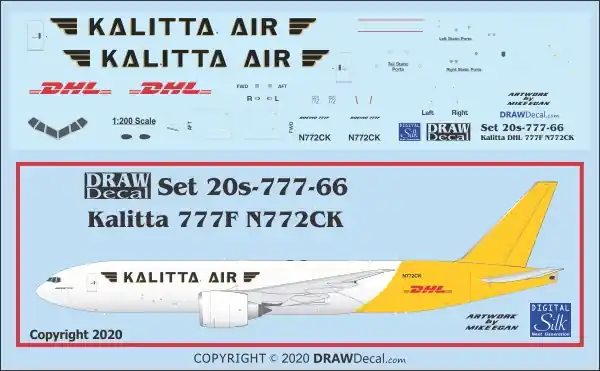 Promotion Saisonnière Draw Decal 20-777-66 Boeing 777F - Kalitta Air (N772CK)
