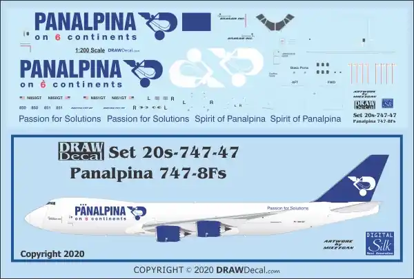 Draw Decal 20-747-47 Boeing 747-8F - Panalpina - Atlas Air Must-Have