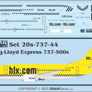 Achetez Aujourd'hui Draw Decal 20-737-44 Boeing 737-500 - Hapag-Lloyd Express