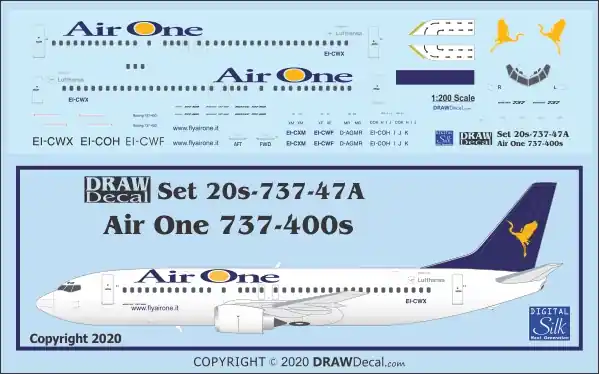 Nouvel Arrivage Draw Decal 20-737-47A Boeing 737-400 - Air One