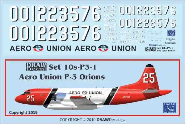 Draw Decal 10-P3-1 P-3 Orion Tankers - Aero Union Usine Directe